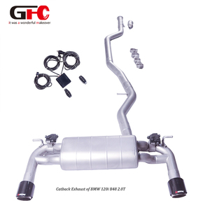 GFC Sistema di Scarico Catback con Valvola e Silenziatore in Acciaio Inox 304 per <span class=keywords><strong>BMW</strong></span> <span class=keywords><strong>120i</strong></span> 125i 2.0T <span class=keywords><strong>F20</strong></span> B48 2015-2019 - Product Image 1