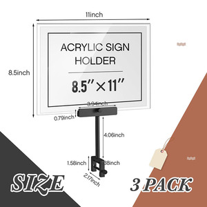 Support de panneau publicitaire JH-Mech avec pince rotative 8,5x11 pouces pour magasins de vêtements, bureaux, support de panneau <span class=keywords><strong>coulissant</strong></span> en métal - Product Image 1