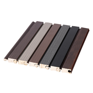 Không thấm nước chống cháy chống tĩnh điện thanh gỗ thiết kế mới cong <span class=keywords><strong>WPC</strong></span> lưới tản nhiệt linh hoạt rắn xoay tường yếu tố trang trí - Product Image 1