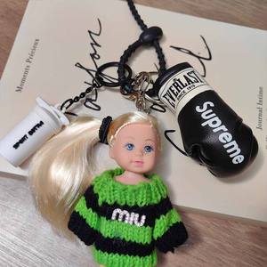 Colgador de figuritas de muñecas bonitas deportivas-<span class=keywords><strong>Guantes</strong></span> de <span class=keywords><strong>boxeo</strong></span> para fitness Llavero de botella de agua-Accesorio para colgar bolsos para niñas - Product Image 6