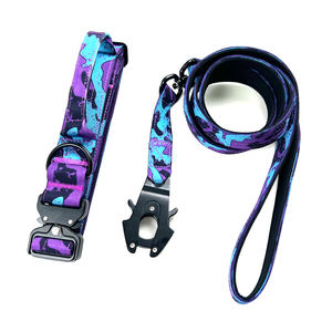 Conjunto de correa de perro de camuflaje táctico de lujo, hebilla de Metal pesado personalizada, forro de neopreno, suministros de entrenamiento para mascotas con estampado de nailon de lujo - Product Image 3