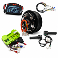 QSMOTOR 12 V4 1500W 30H con Controlador Fardriver ND72200 y Pantalla LCD DKD, Kit Completo de Cableado y Interruptor de Aceleración