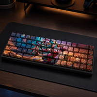Custom LOL Firecracker Seraphine 68-Key Side-Printed PBT Dye-Sublimation OEM Profile Keycap Set for Mechanical Gaming Keyboard