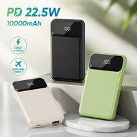 Power Bank Portabel Kapasitas 10k dengan Layar Digital PD 22.5W untuk Ponsel 10000 mAh Dilengkapi 2 Kabel Pengisian Daya