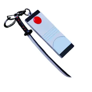 Miniespada de Metal de Anime, Katana, arma, Demon Slayer, <span class=keywords><strong>No</strong></span> <span class=keywords><strong>Yaiba</strong></span> <span class=keywords><strong>Kimetsu</strong></span>, llavero de Metal de 22cm - Product Image 1