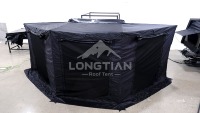 Auvent mural 180 degrés en Oxford 420D avec fermeture éclair SBS, gaze 110G, bouton olive, 2M 2.5M, 9 couleurs, OEM, abri de camping imperméable