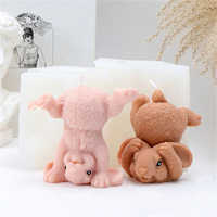 KK1094 Moule en silicone Lapin en position échelle, pour bougies, résine, savon, argile, artisanat DIY et décoration de gâteaux