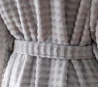 Robe de chambre d'hiver pour femme en flanelle à bulles, col châle, avec poches plaquées, couleur unie, personnalisable, vente en gros