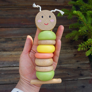 Juguetes Montessori JET, Juego de Bloques de Construcción de Cuentas Coloridas con Forma de Oruga, Ejercita la Motricidad Fina de los Dedos, Juguetes Educativos - Product Image 4