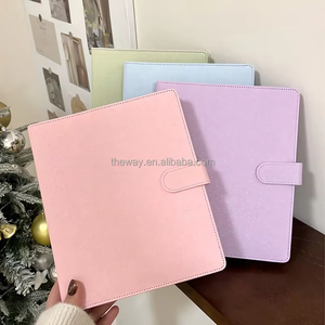 Couverture de cahier A5 <span class=keywords><strong>macaron</strong></span> avec manches en cuir PU Photocard Classeur à reliure à feuilles mobiles - Product Image 4