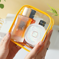 Trousse de Maquillage Portable en PVC Tendance, Résistante à l'Eau, Grande Capacité, Durable, avec Fermeture Éclair et Matériaux Recyclables pour Usage Quotidien