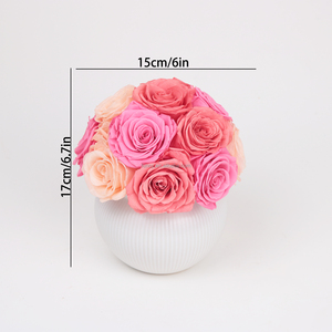 Composizione Personalizzata a Forma di Fungo con Rosa Eterna Preservata <span class=keywords><strong>in</strong></span> <span class=keywords><strong>Vaso</strong></span> per Decorazione Casa - Product Image 2