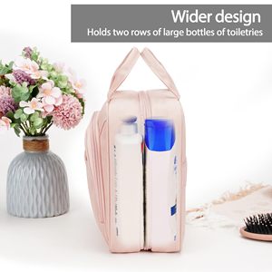 Bolsa de Aseo Espaciosa con Separación para Artículos Secos y Húmedos, Bolsillo Inferior Extraíble, 360 °   Gancho Giratorio y Diseño Más Ancho - Product Image 6