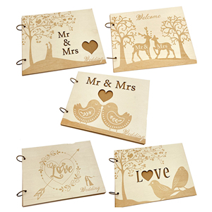 Album en bois Message cahier fiançailles mariage Table décoration en bois Signature livre d'or pour mariage - Product Image 1