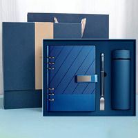 Großhandel Luxus A5 Tagebuch-Set Anpassbares PU-Leder A5 Firmen-Notizbuch Geschenkset Mit Stift Thermobecher USB