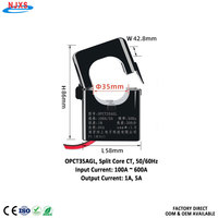 Transformador de Corriente de Núcleo Dividido NJXSE OPCT35AGL 100A 200A 300A 400A 500A 600A 5A 1A para Medición