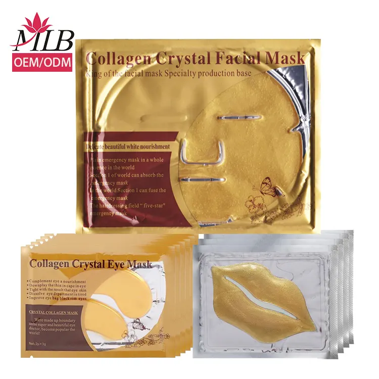 Mascarilla de colágeno dorado para mujer, productos de belleza para el cuidado de la piel, blanqueamiento facial, 24k, venta al por mayor