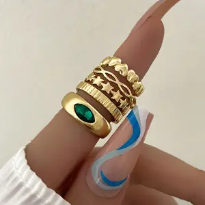 Fashion heart <span class=keywords><strong>gold</strong></span> rings design per le donne in <span class=keywords><strong>bangladesh</strong></span> set per ragazze per le donne all'ingrosso N2310077 - Product Image 1