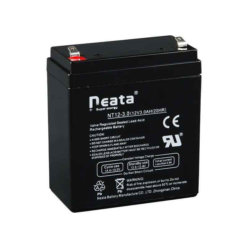 Neata 12 volt 3 amp standart mühürlü kurşun asit pil 12 v 3ah 20hr vana düzenlenmiş küçük piller üreticisi