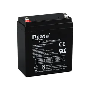 Neata 12 볼트 3 amp 표준 봉인 리드 산성 배터리 12 v 3ah 20hr 밸브 작은 배터리 제조