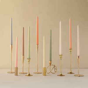 Luxury Gradient Color 4pcs Pack Long Taper <b>Candles</b> for Wedding Reception and Romantic <b>Dinner</b> Decor - Product Image 3