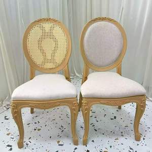 Silla de Boda Ovalada Dorada de Lujo, Tapizada, con Asiento Acolchado, para Banquetes y Eventos, Alquiler, Proveedor Mayorista, Pedidos al por Mayor - Product Image 4