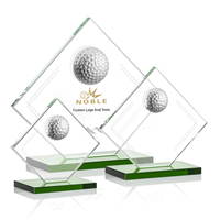 Noble Awards Vente en gros Verre Pas cher Or Argent Bronze Métal Balle de golf Logo personnalisé Un trou dans un Trophée de golf Récompenses