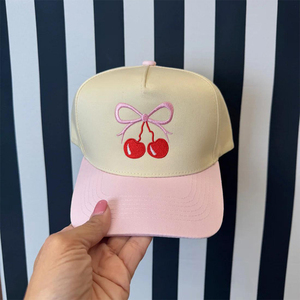 2025 <span class=keywords><strong>Coqueta</strong></span> Sweet Cherry Bow gorra de béisbol moda verano al aire libre playa camionero sombrero - Product Image 5