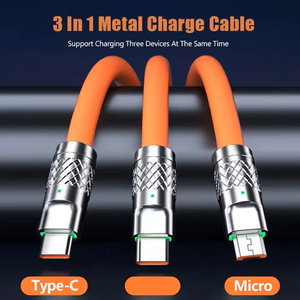 TPE Chất Liệu Kẽm Hợp Kim USB Đa Sạc <span class=keywords><strong>3</strong></span>-In-1 Sạc Cáp Cho <span class=keywords><strong>Iphone</strong></span> - Product Image 2