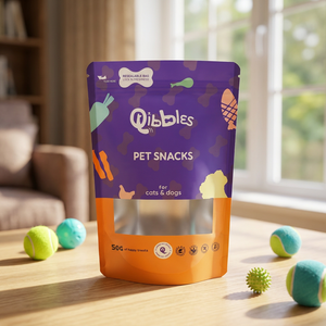 Sacs d'emballage personnalisés de haute qualité pour aliments pour animaux de compagnie - Sachets refermables à fermeture éclair avec fenêtre pour aliments en conserve, nouilles, chewing-gum, gelée - Product Image 1
