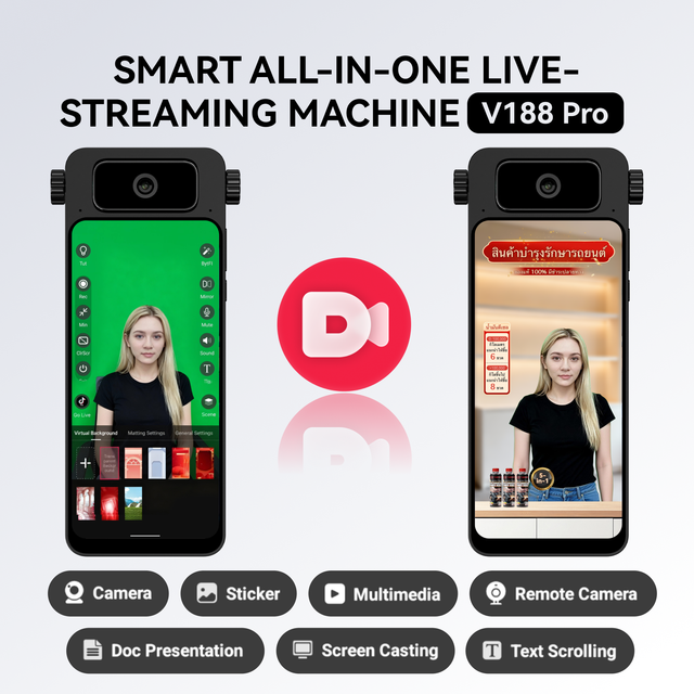 VisionMore Newest All in One Live Streaming Camera Device for Facebook/Youtube/Tiktok Advertising