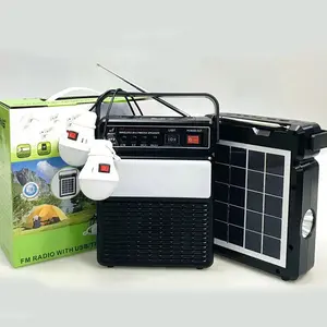 NNS 2730LS NS-2730LS FmラジオUSBライト付きポータブルワイヤレスラジオソーラージェネレータースピーカーPanal Solar Power Supp