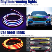Auto LED Warnleuchte Außen RGB Hoodbeam Kit 500Lm Dynamisches Scan-Startsystem Mehrfarbiges DRL Tagfahrlicht