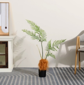 Planta <span class=keywords><strong>verde</strong></span> helecho <span class=keywords><strong>mono</strong></span> dorado interior sala de estar dormitorio planta <span class=keywords><strong>verde</strong></span> biónica helecho de seda dorada decoración de jardín al aire libre maceta - Product Image 3