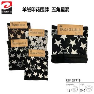 Braga De Cuello Scarf Star Print Black Gray Mix Girls Winter Warm Neckwear - Product Image 2