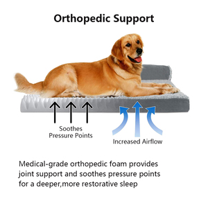 Profesyonel özelleştirme su geçirmez çıkarılabilir yıkanabilir kapak ortopedik köpek yatağı büyük köpekler için Ultra peluş Faux kürk pet yatak - Product Image 2