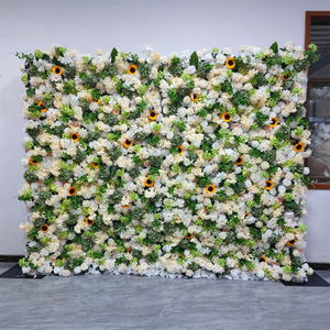 Fondo de pared de flores artificiales 3D a precio de fábrica para eventos, escenarios, recepciones y decoración de bodas. - Product Image 1