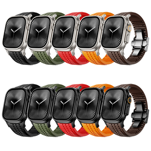 Bracelet en silicone style grenade sportif, adaptateur de tête en acier inoxydable durable pour Apple Watch Ultra toutes séries - Product Image 2