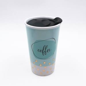 Tasses à café en gros imprimées avec couvercle, <span class=keywords><strong>sans</strong></span> <span class=keywords><strong>anse</strong></span>, tendance, grande capacité, en céramique, pour la maison ou le bureau - Product Image 2