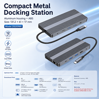 Station d'accueil USB-C 12-en-1 avec double sortie 4K+60Hz + VGA 1080P, Ethernet Gigabit, PD 100W, 3 ports USB 5Gbps + 1 port USB 480Mbps, boîtier en aluminium – En stock