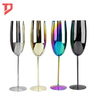 Elegant 250ML Stainless Steel for <strong>Champagne</strong> <strong>Flutes</strong> Rose Gold Long Stem Wine Glasses for Wedding Parties Factory Wholesale Metal - Product Image 3