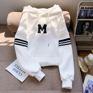 Cárdigan bordado con parche de letras personalizado, suéter con capucha de felpa para hombres y mujeres, sudadera informal holgada con cremallera - Product Image 5