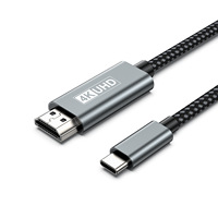 Cable USB C a HDMI 4K 60Hz con Trenzado de Nailon, Adaptador Convertidor USB C a HDMI 8K 120Hz para Laptop, Smartphone, Proyector, TV