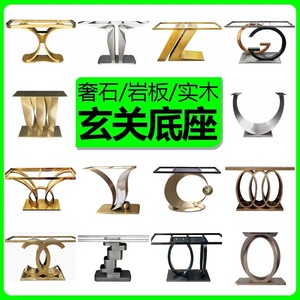 Italian Style Entryway Table Marble Top Stainless Steel Pedestal Console Table Minimalist Design For Indoor Use - Product Image 2