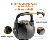 Kettlebells souples Rouser Fitness 10-40LB – Kettlebells de sécurité pour l'entraînement de force et du gainage, idéales pour la maison et le fitness commercial