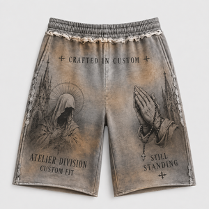 Ensemble de survêtement surdimensionné personnalisé en coton 100% 450 GSM, effet délavé soleil, imprimé graphique, coupe ample, streetwear pour homme - Product Image 3