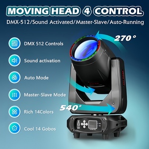 Mini Cabeza Móvil de Haz RGB 3 en 1 de 14R 300W con Efecto Halo, Control DMX512, Luces DJ para Discoteca, Bodas y Espectáculos - Product Image 2