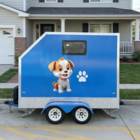 Remorque de toilettage mobile pour animaux de compagnie, véhicule de toilettage pour chiens et chats avec élévateur hydraulique et système de séchage