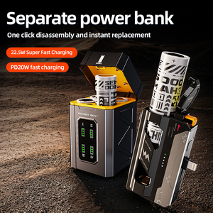 2025 Neue 20000mAh heraus nehmbare Lithiumbatterie-Power bank mit Kabel 22,5 W Schnell ladung Tragbares Not ladegerät für den Außenbereich - Product Image 3
