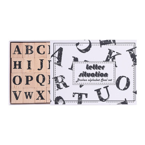 Sello de Madera Digital con Borde Roto, Diseño Retro de Letras y Números para Niños de Primaria - Product Image 5